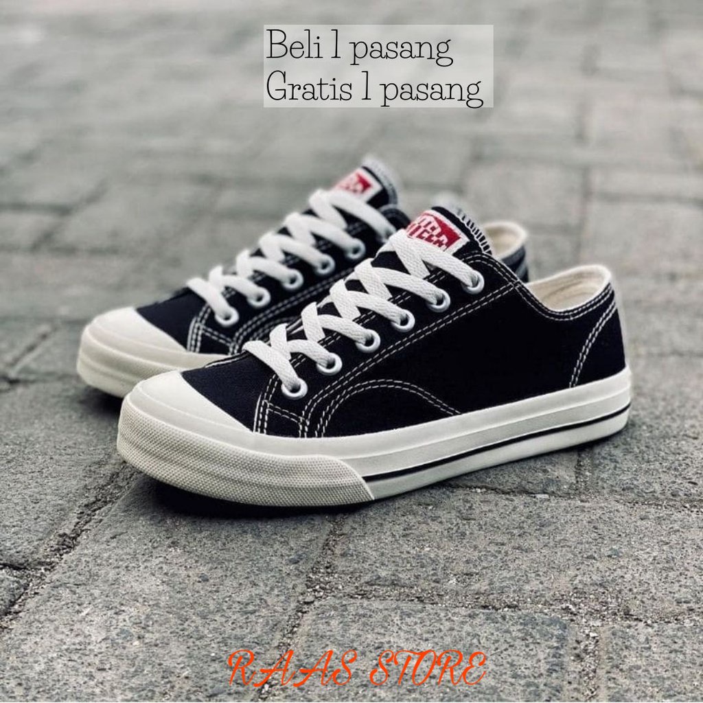 Ventela - Ventela Basic Low High Black Natural Original Sepatu Sneakers Vantela Ventella 100% Ori Pr