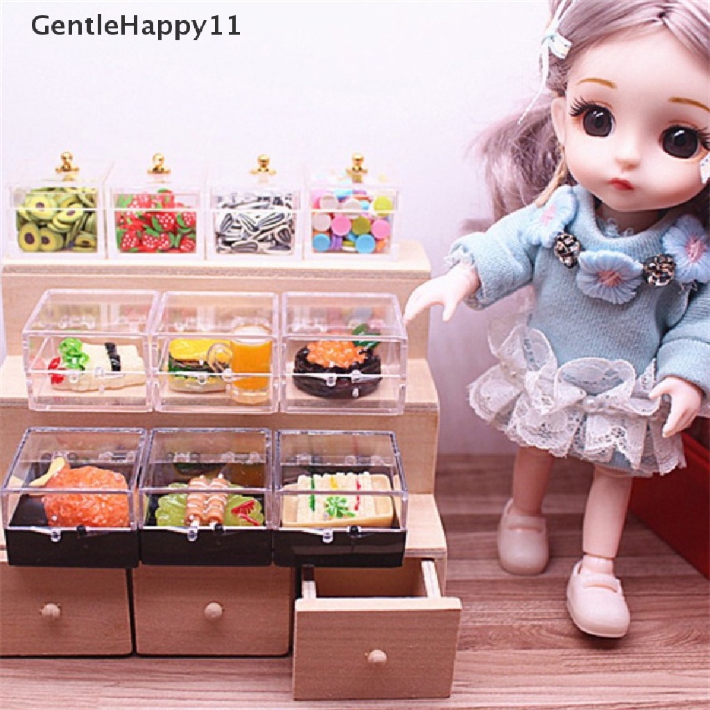 Gentlehappy 2Pcs Miniatur Kotak Permen / Dessert / Kue Untuk Dekorasi Rumah Boneka