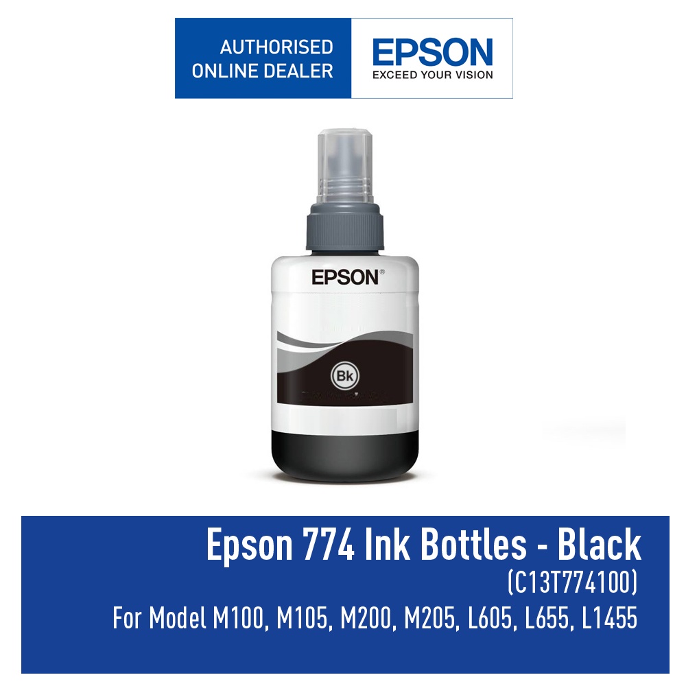 Tinta EPSON T774 T-774 T 774 Pigment untuk M100 M200 L605 L655 L1455 Original
