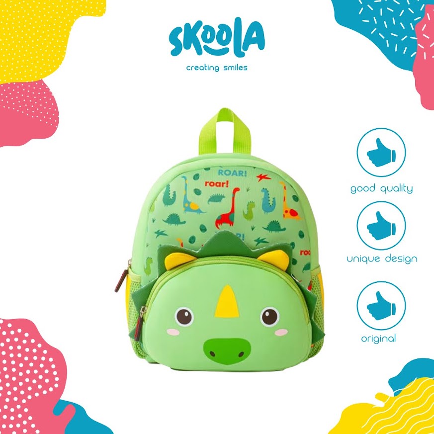 Skoola Tas Anak Perempuan Laki Laki PAUD Ransel Unicorn Dinosaurus Deer - Dobi