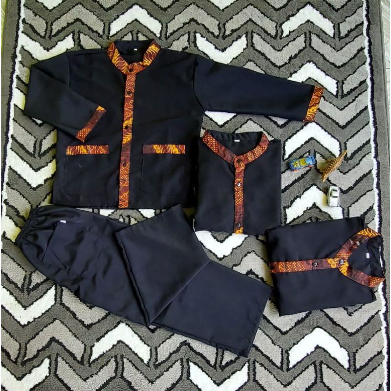 (PROMO)baju stelan pangsi anak usia 1-13thn/Baju batik anak/salontreng anak All size