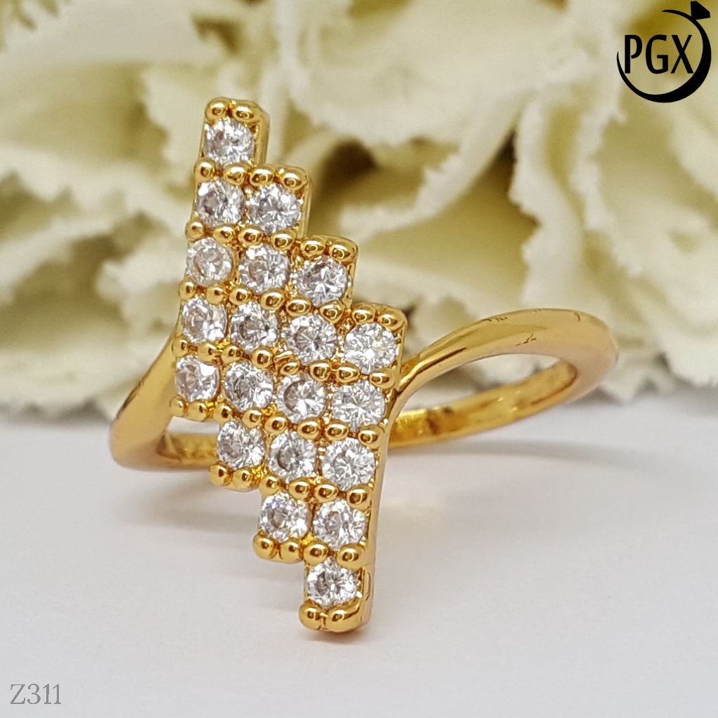 PGX Cincin Xuping Wanita Perhiasan Lapis Emas Aksesoris Fashion Premium - Z311