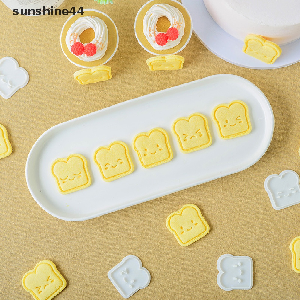 Sunshine Cetakan Biskuit / Roti Panggang / Sandwich / Kue Kering / Gula Bentuk Smiley Bahan Plastik Tebal