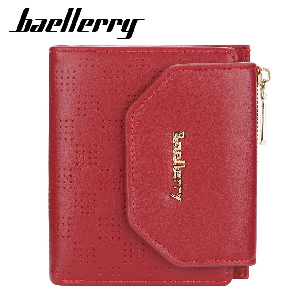 DOMPET LIPAT WANITA BAELLERRY WA614R1 ORIGINAL KECIL KULIT MERAH KELLEY REMAJA PREMIUM BRANDED FASHION  KEKINIAN IMPORT KOREA PENDEK KARTU RESLETING UANG KOIN MINI BATAM