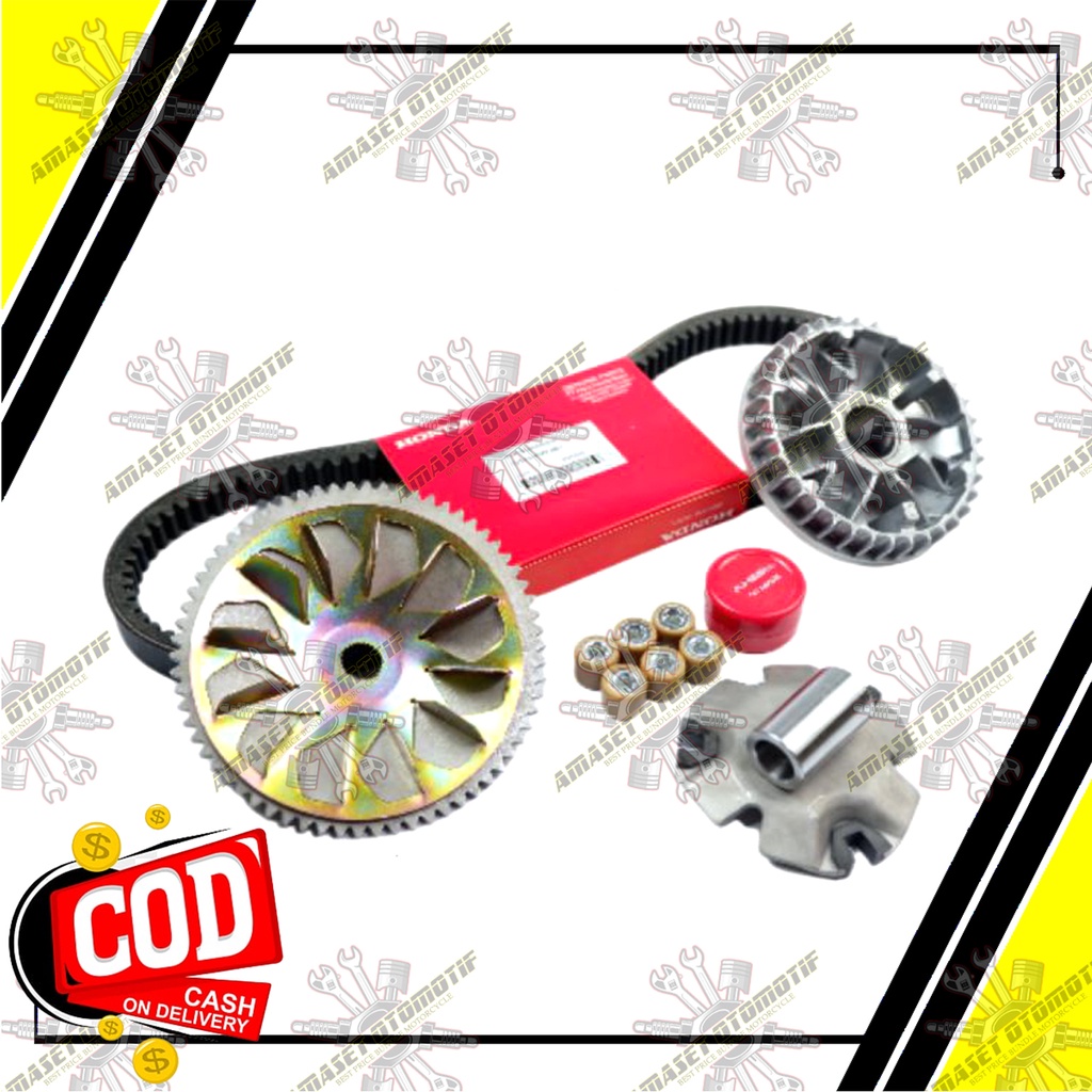 Vanbelt Assy Beat Fi 2012-2014 Plus Rumah Roller Kipas Rumah Roller Beat Fi Stater Kasar Gemuk CVT K