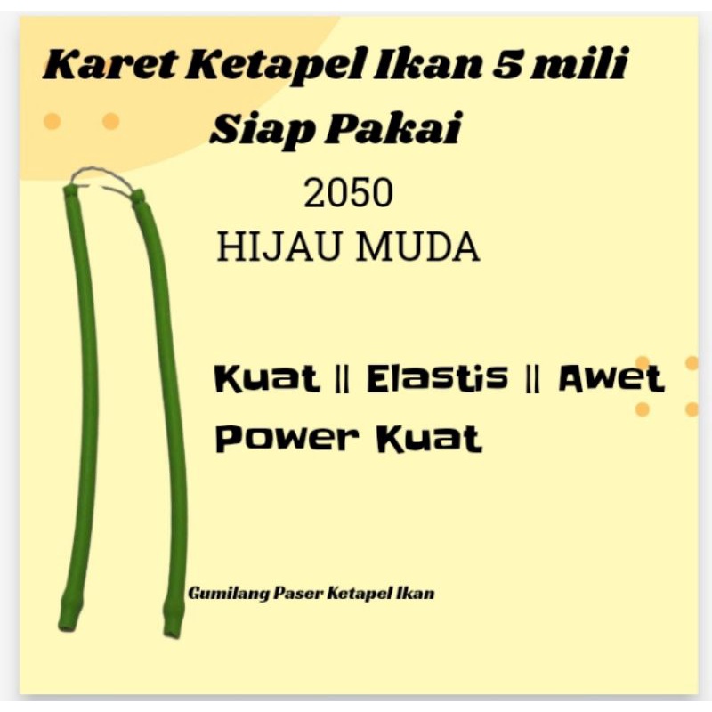 karet ketapel ikan siap pakai 2050 hijau 15cm sudah ada ganjelannya