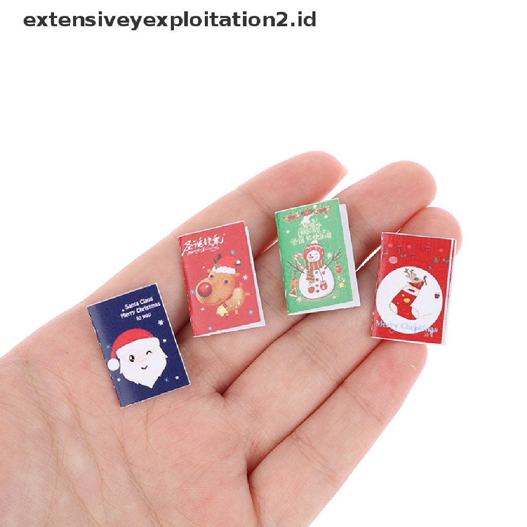 5pcs / Set Mainan Miniatur Kartu Natal Skala 1: 12 Untuk Aksesoris Rumah Boneka
