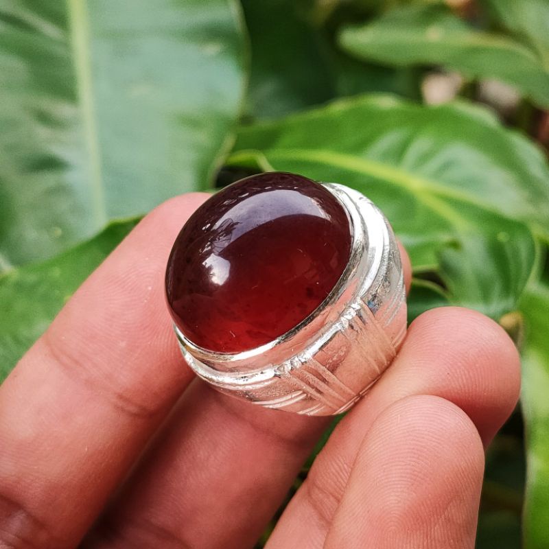 CINCIN BATU AKIK NATURAL AMBER KATILAYU KODE 02242