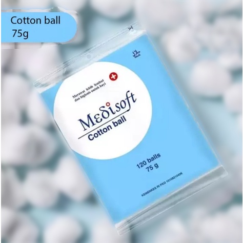 ❤ZJ❤ Cotton Ball MEDISOFT 75g 120 balls / MEDISOFT Kapas Bola 75g 120 bola