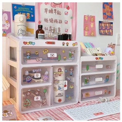 A ZAHRA 100 Lembar Stiker Waterproof Sticker Botol Minum Tumblr Viral Lucu Korea DIY/Stiker Aesthetic DIY Buku Diary / Stiker Tumblr / Stiker Deco