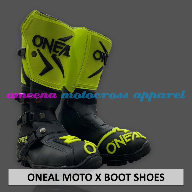 Sepatu MX Boots - Sepatu Trail - Sepatu Motocross - Sepatu Enduro - Sepatu Adventure - Fluogreen Black