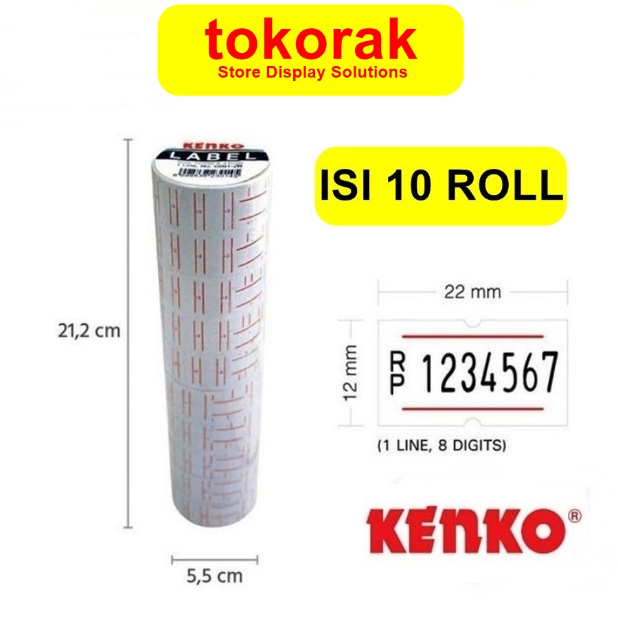 KENKO STICKER LABEL HARGA 1 BARIS LINE ISI REFILL PRICE LABEL MX5500