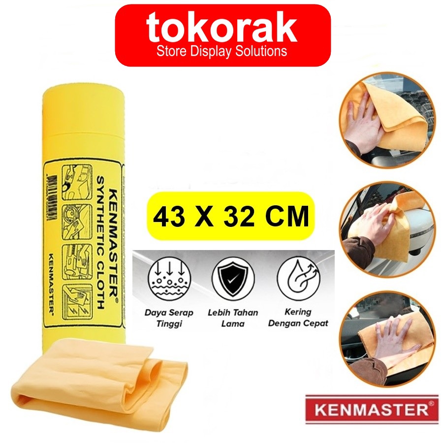 KENMASTER KANEBO MOTOR KAIN LAP PLAS CHAMOIS BESAR YELLOW BOX