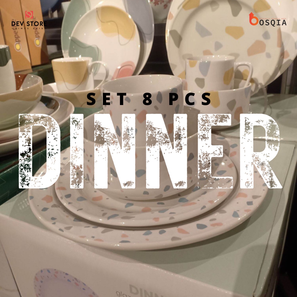 Appetite Set 8 Pcs Perlengkapan Makan Mozaic Terrazzo / DINNER SET MOZAIC TERRAZZO (8)
