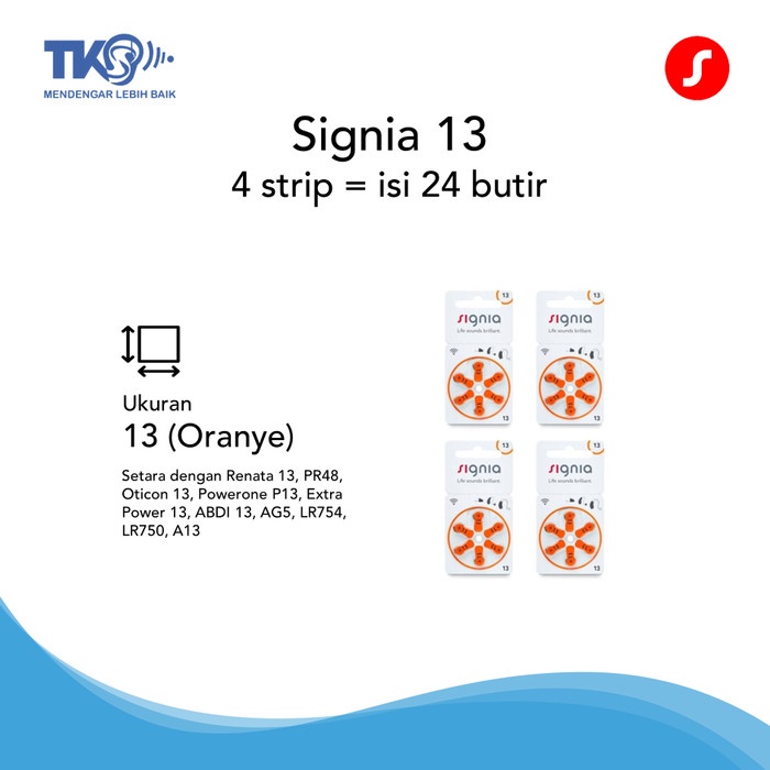 4 ROLL BATERAI ALAT BANTU DENGAR SIGNIA 13