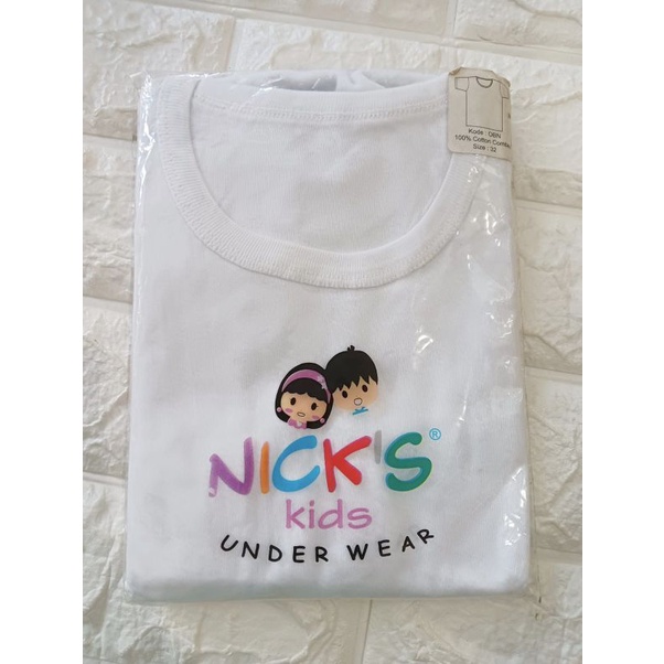 T-SHIRT ANAK COWOK NICKS /KAOS DALAM ANAK UMUR 8 TAHUN