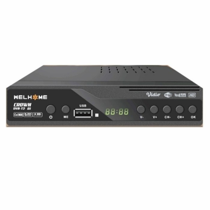 Set Top Box Welhome Crown Dvb-T2 Youtube Smart Chip Digital Dvb T2