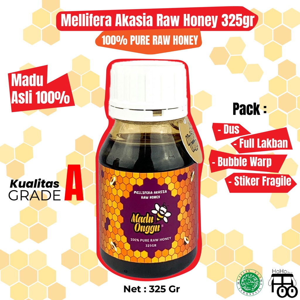 

Madu Onggu 325 gram (Madu Lebah Hutan / 100% Mellifera Akasia Raw Honey)