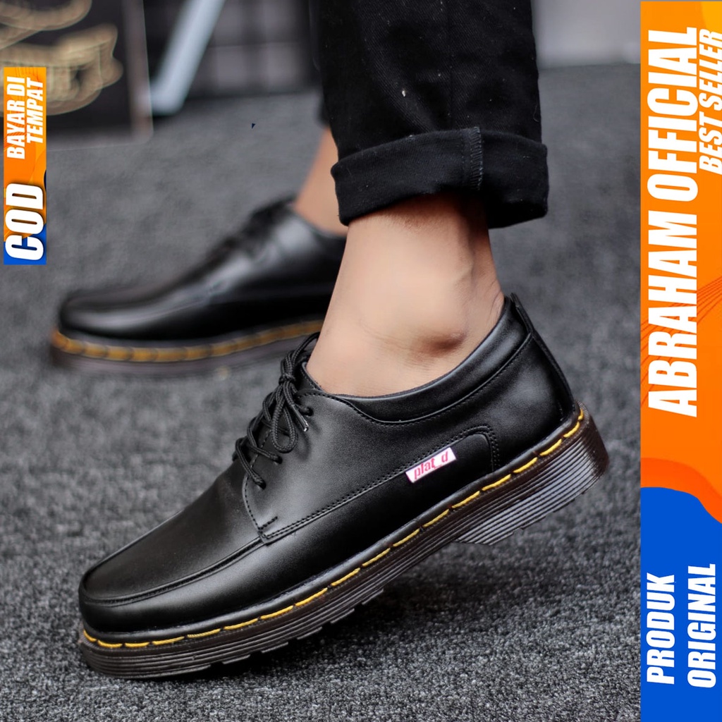 ABRAHAM Sepatu Pantofel Kerja Formal Docmart Hitam Pria