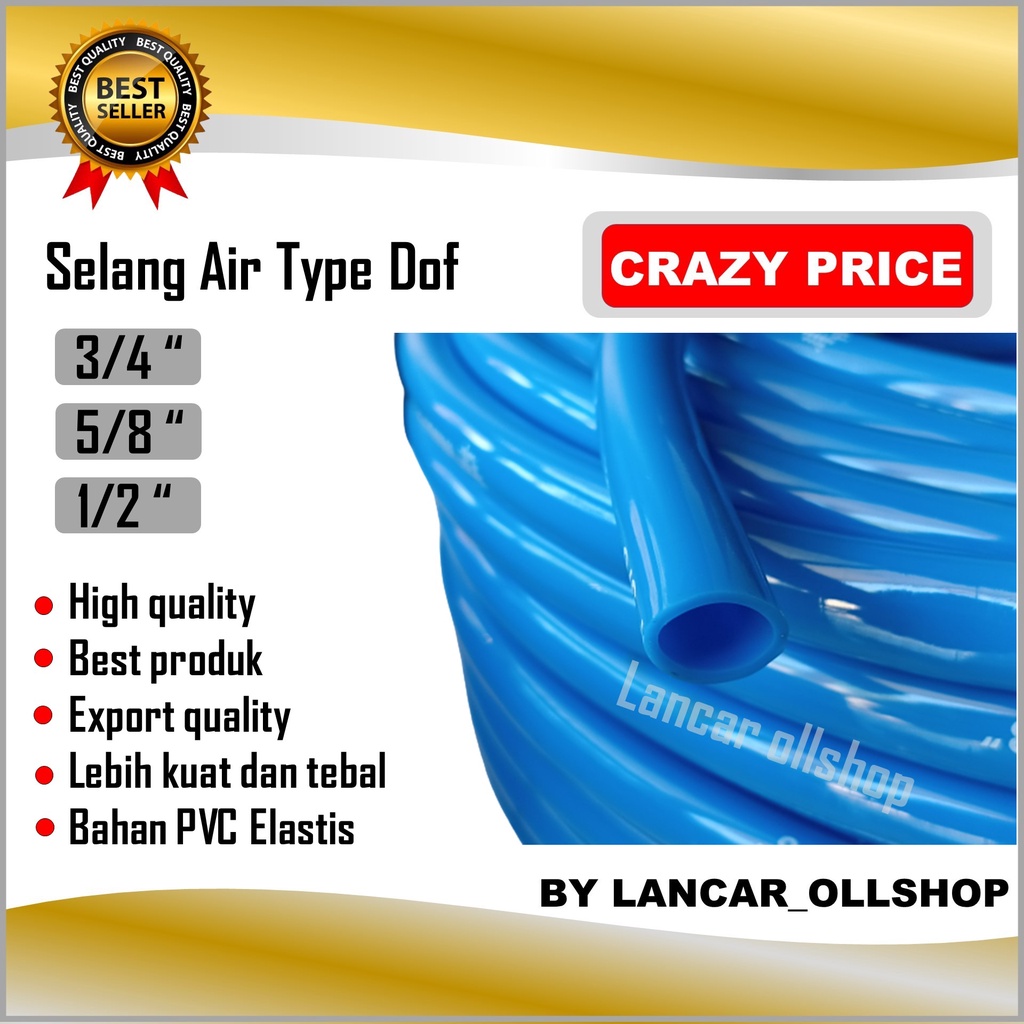 Selang Air Tebal Type Doff 1/2 5/8 Inch Slang Per Meter Murah