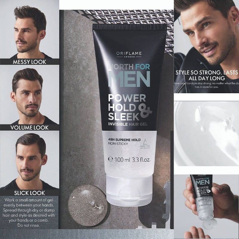 North For Men Power Hold &amp; Sleek Invisible Hair Gel