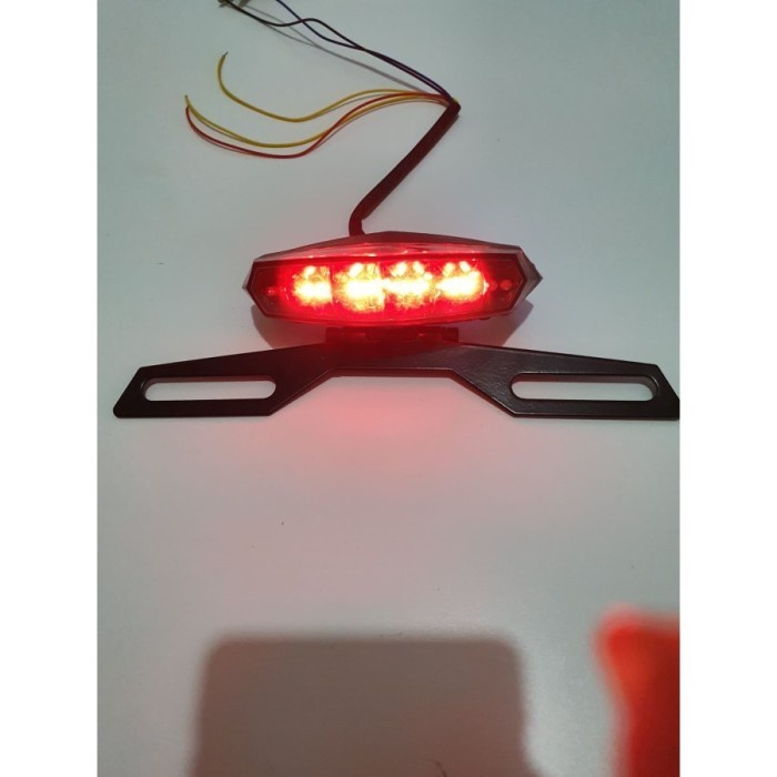 promo discount LAMPU BREKET 3 IN 1 STOP LAMP BELAKANG PLUS SEN RXK KLX TRAIL NINJA crf wrf xrdie nmax supra fiz r vega jupiter mio fino scoopy vixion cbr xabre vixion dll - Lampu led stoplamp sein sign sen motor stop High plus breket universal