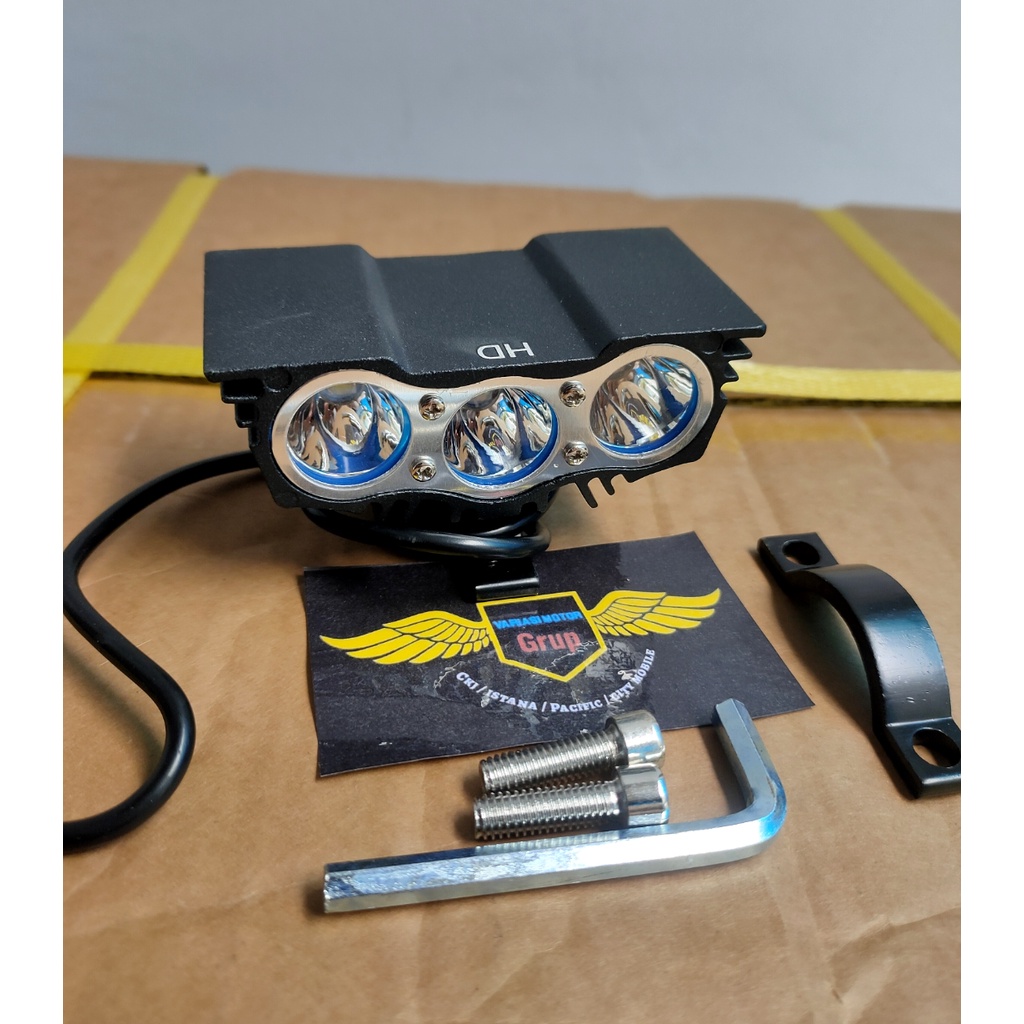 Lampu tembak led owl mini 30watt 3 mata cree 3 led mode ultrafire