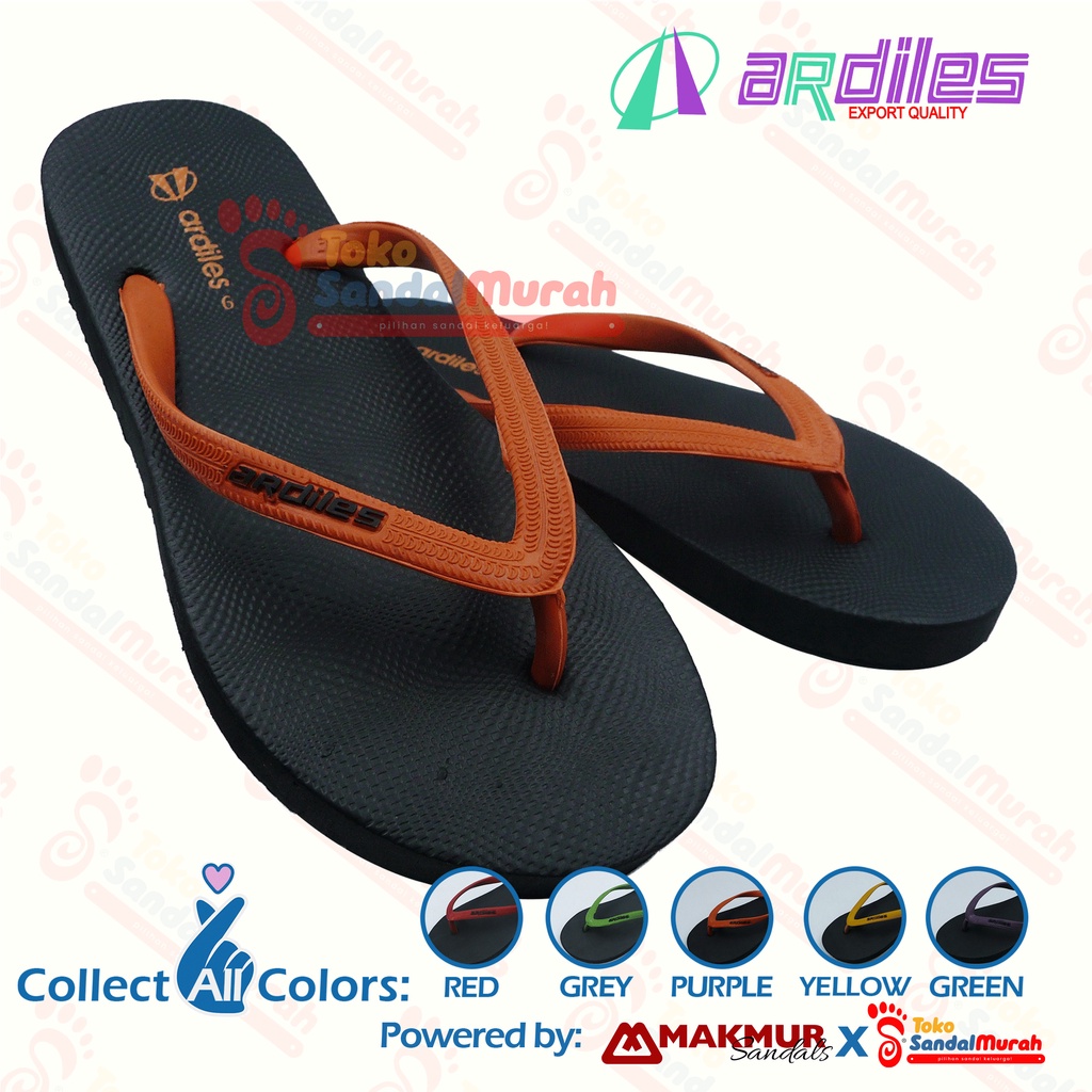 Toko Sendal Murah - Sandal Japit Karet Ardiles Perempuan / Sandal Japit Black Pink / Sandal Japit Hitam Aksen Warna [Toko Sendal Murah LDS 07 Ardiles Black Pink]