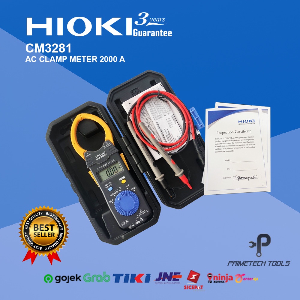 HIOKI CM3281TANG AMPERE AC DIGITAL CLAMP METER 2000 A MADE IN JAPAN