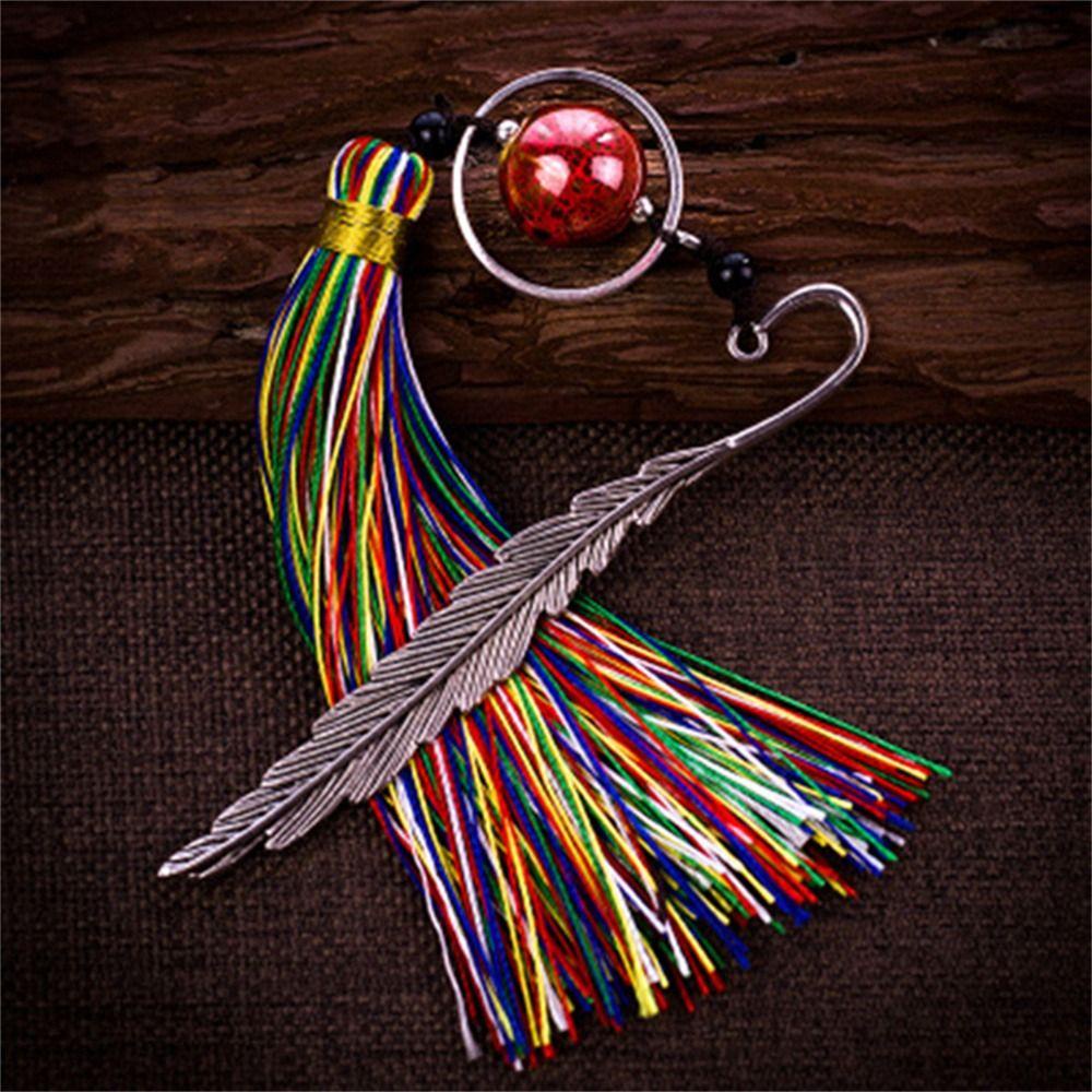 Lanfy Bookmark Sekolah Supply Manik-Manik Rumbai Kreatif Antik Membaca Retro Tassel Bookmark