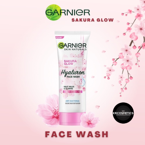 Garnier Sakura Glow Hyaluron Face Wash Pembersih Wajah - 100 ml