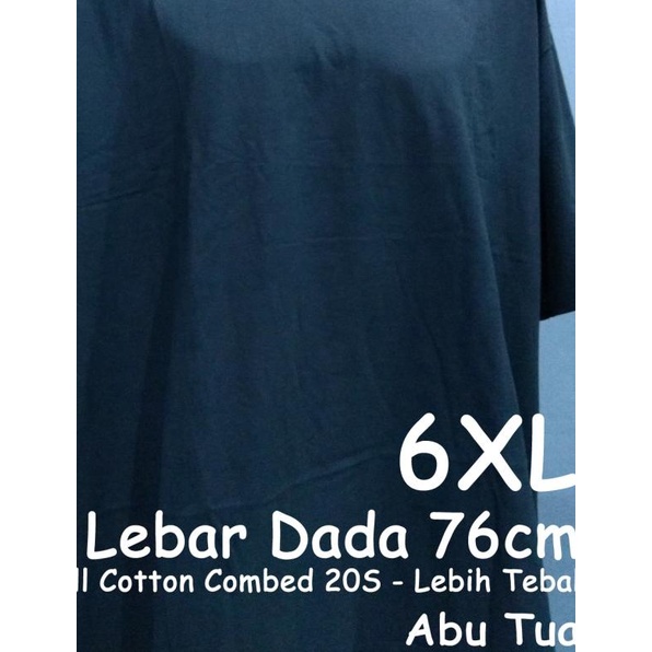 Kaos Oblong Polos Katun Jumbo Besar Big Size 6XL - Abu Tua