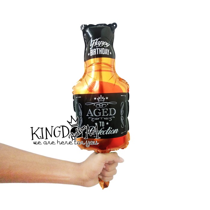 Balon Botol Whiskey Mini / Balon Foil Champagne / Balon Foil Botol