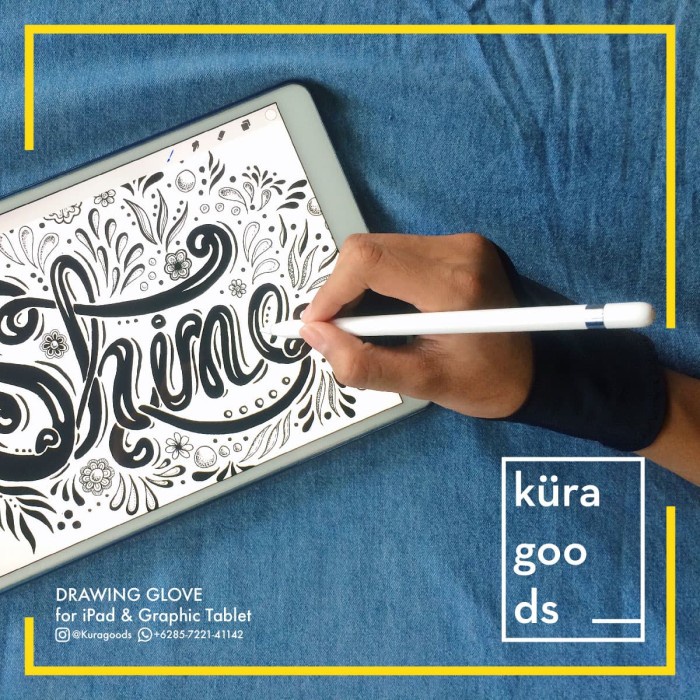 Drawing Artist Glove Sarung Tangan Gambar Proglove Wacom iPad Pro