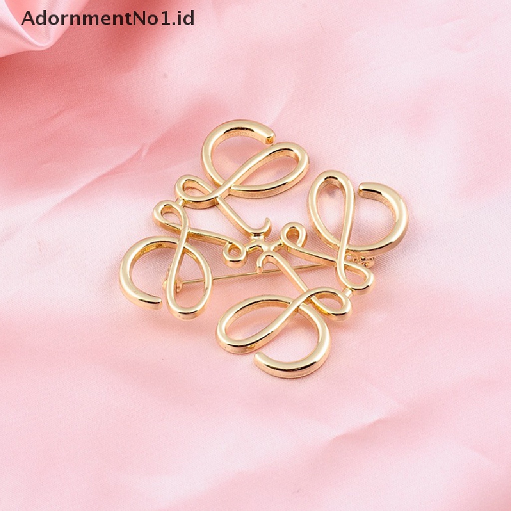 1pc Bros Pin Bentuk Kotak Hollow Bahan Metal Untuk Aksesoris Pakaian