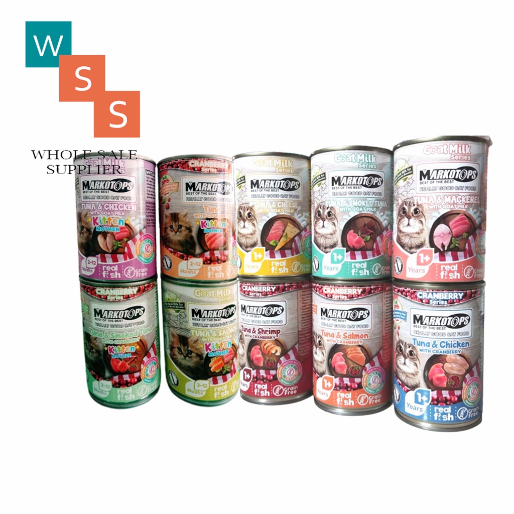 MAKANAN KUCING MARKOTOPS KALENG WET FOOD KITTEN &amp; ADULT 400GR