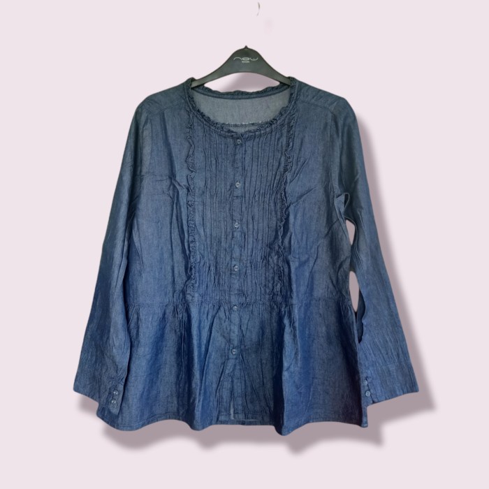 blouse tunik kemeja wanita katun denim  bekas