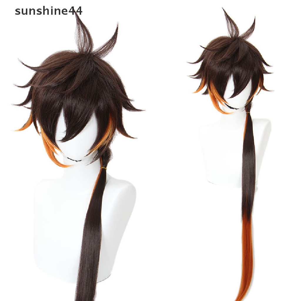 Sunshine wig / Rambut Palsu Dewasa Model Genshin Impact ZhongLi Untuk cosplay / Halloween / Karnaval / Pesta