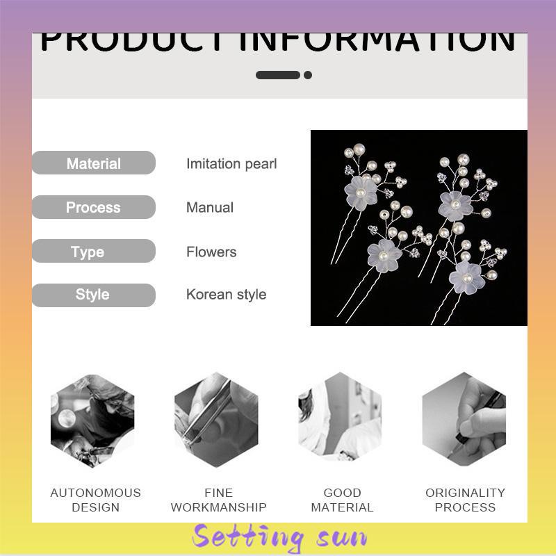 Bunga Pengantin Mutiara Jepit Rambut Kecil Aksesoris Pernikahan Aksesoris Kepala Wanita TN