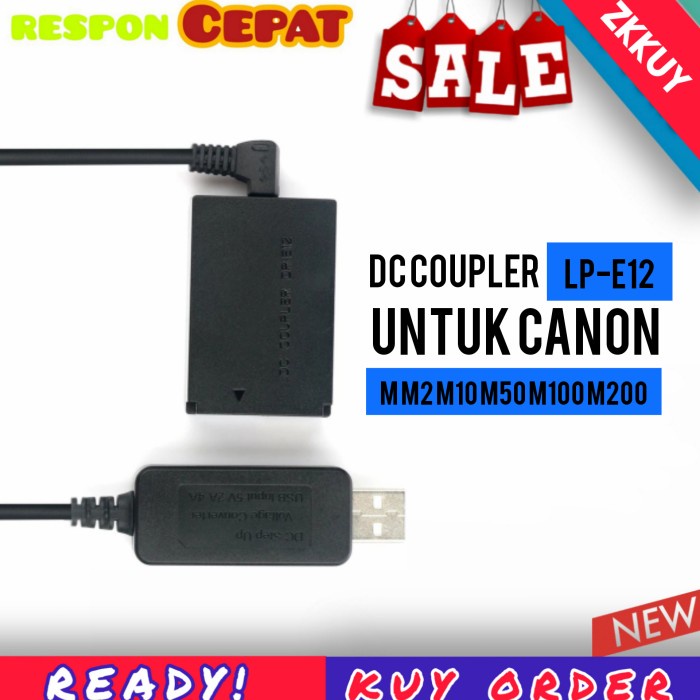 LP-E12 ACK-E12 DR-E12 Dummy Battery Canon Charger Dummy DC Coupler