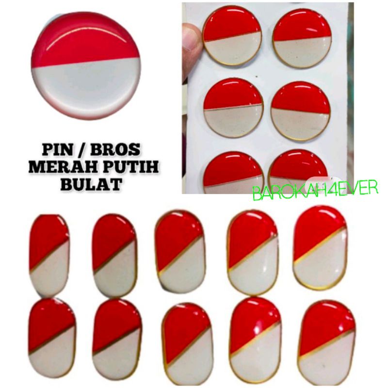 PIN BROS MERAH PUTIH Bulat