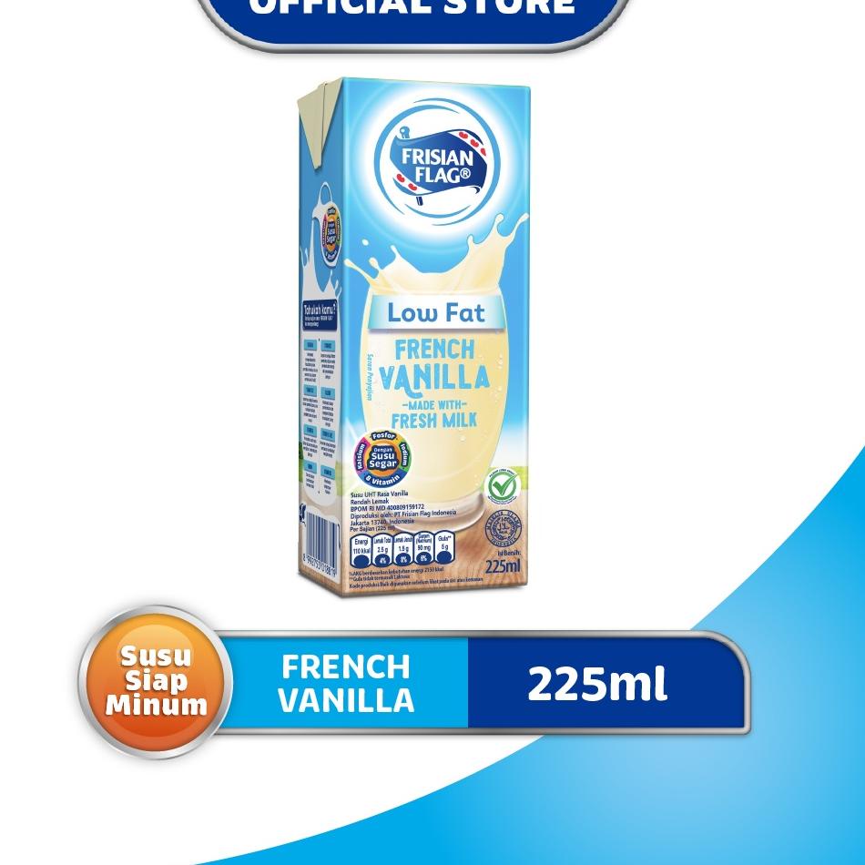 

↞ Frisian Flag UHT PLS Low Fat CAL Strawberry 225ml + Frisian Flag Low Fat French Vanilla 225ml グ