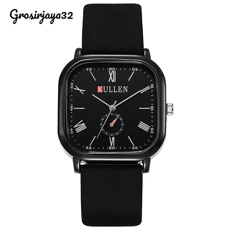 (GROSIRJAYA32) Jam tangan pria Davis kulit sintesis Model fashion terkini/Jam tangan casual analog