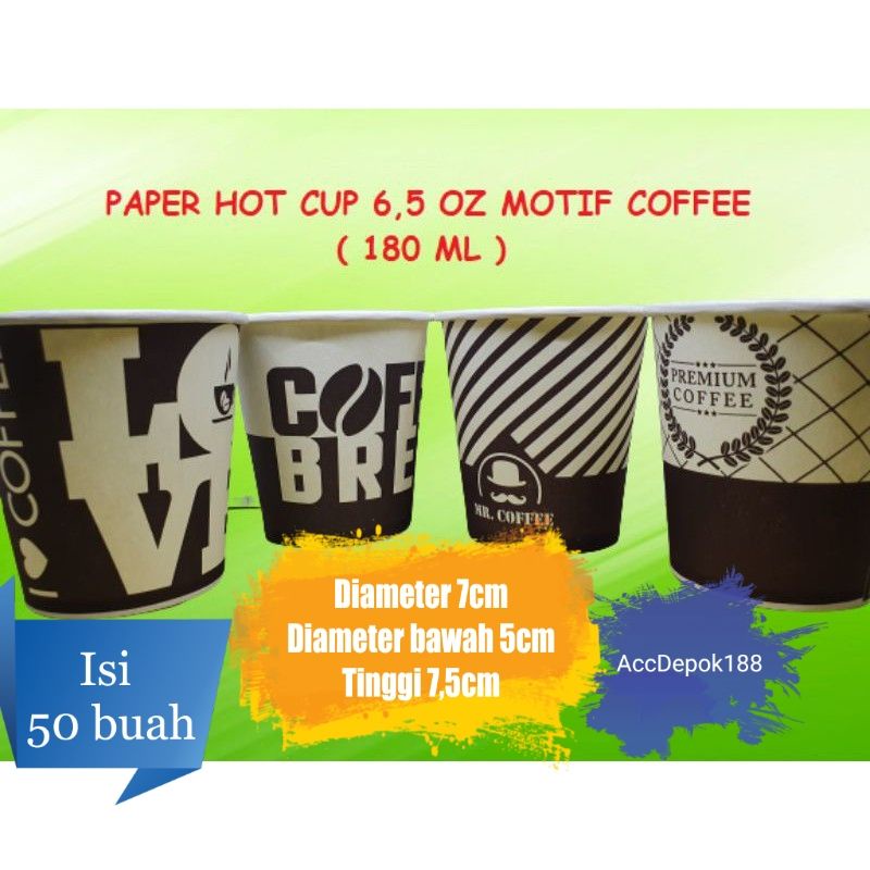 Paket Paper Cup Jasuke Gelas Kertas 6,5oz + Tutup + Sendok Jagung 6,5 Oz 6.5oz 6.5 Oz Kopi Hot