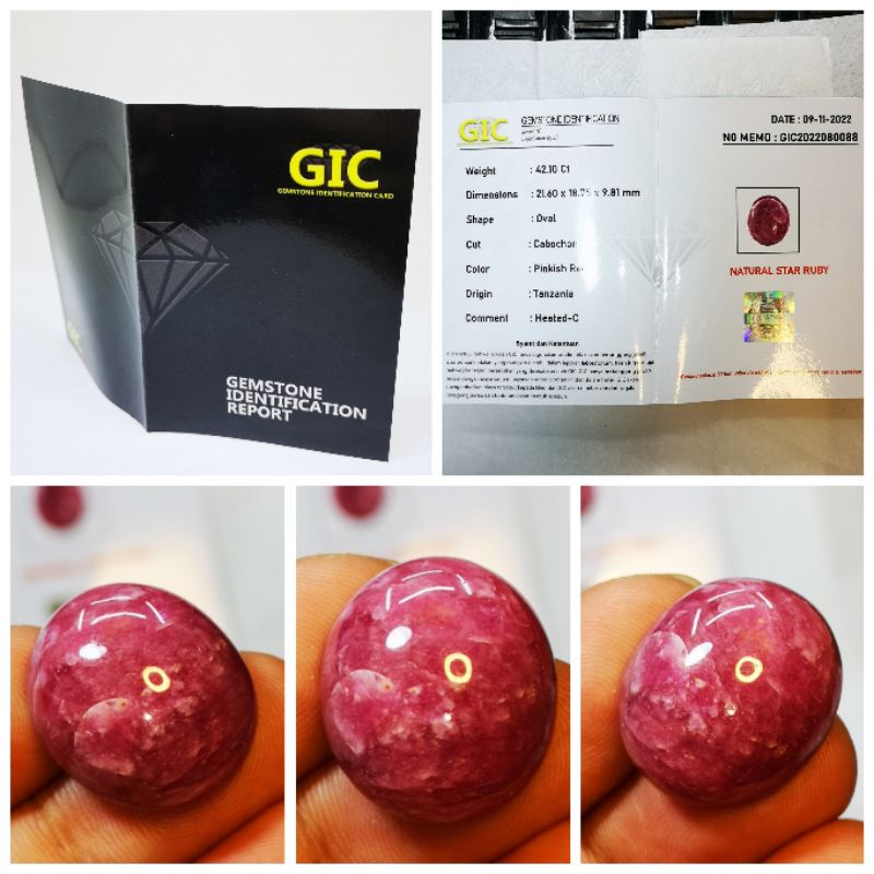 Natural Batu Ruby Tanzania Plus Sertifikat Memo Gems Lab Big Size