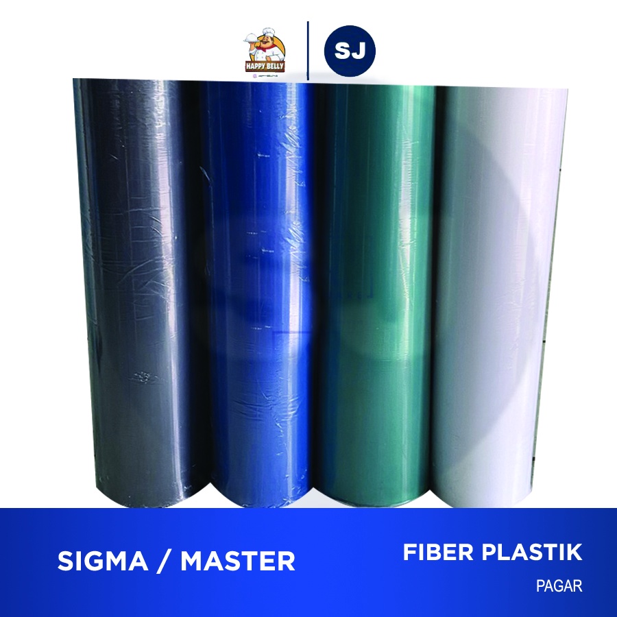 Fiber Pagar Plastik SIGMA GLASS Biru Putih Hitam Hijau / Meter PAGAR