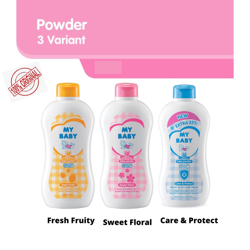 [Hazelcare] My Baby Powder Bedak Bayi Nourish &amp; Smooth / Healthy &amp; Protect / Fresh &amp; Moist / Shooting &amp; Comfort 500gr 500 gr / 350gr 350 gr Extra 88gr 335gr+84gr / 250gr 250 gr 235gr+59gr