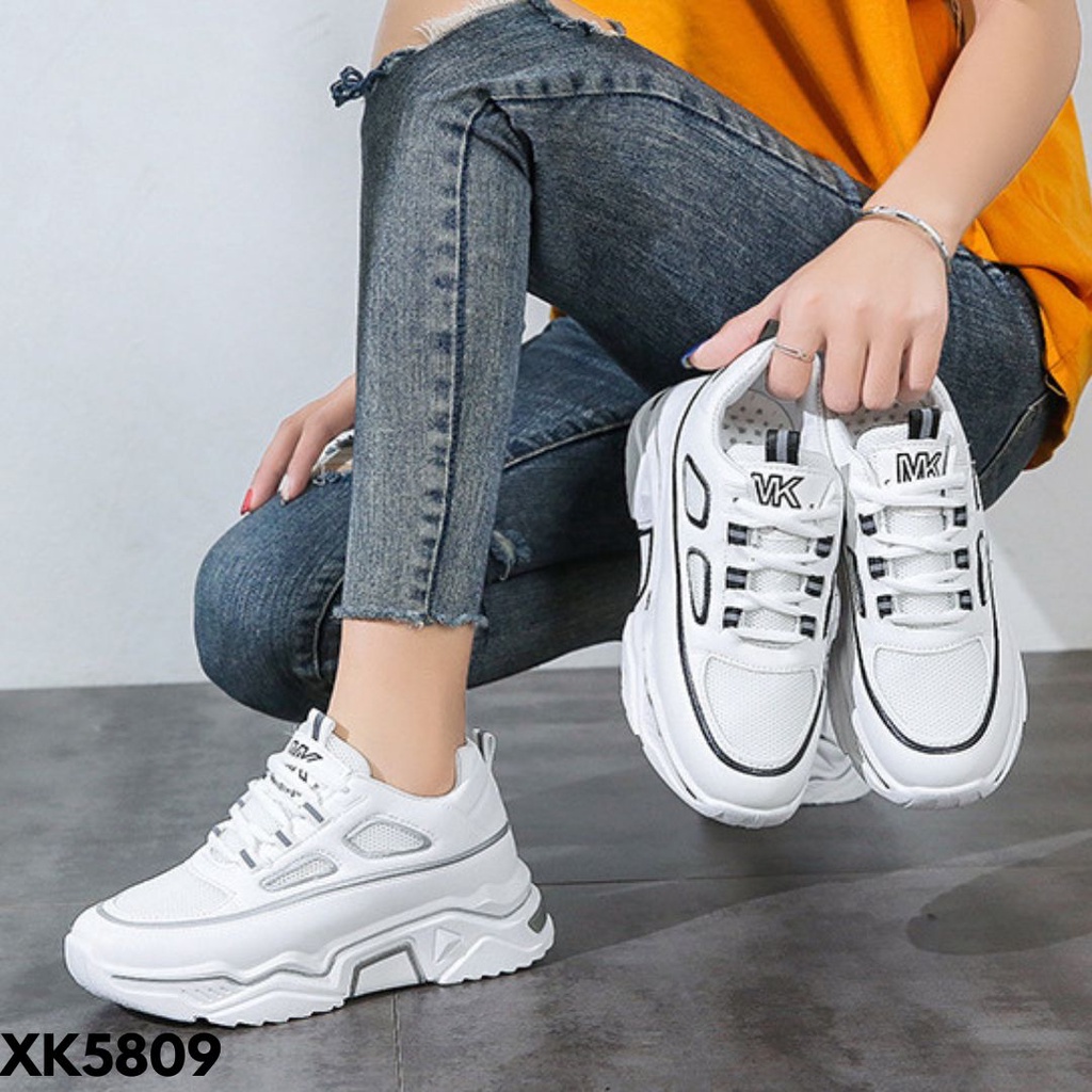 SEPATU SNEAKERS WANITA ELEGANT SOLE TINGGI KASUAL BAHAN PU BERKUALITAS IMPORT K5809