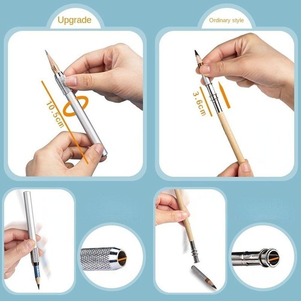 【 ELEGANT 】 Pensil Extender Kantor Sekolah Gambar Perlengkapan Seni Sketsa Lukisan Pensil Extension Tool