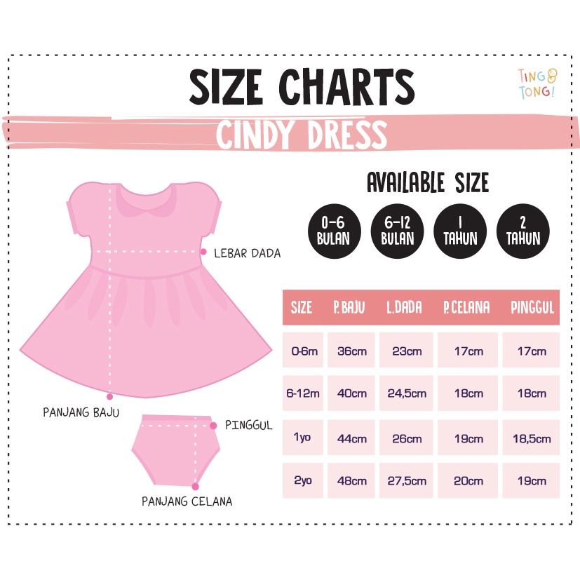 TINGTONG - Candy Dress - Dress Bayi Perempuan Dengan Celana - Ruffle Baby Dress